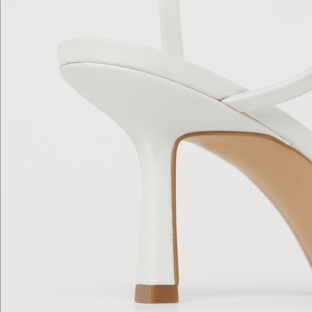 H&M White Square Toe Sandals View 3